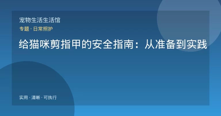 给猫咪剪指甲的安全指南：从准备到实践